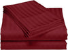 1200 Thread Count 100% Egyptian Cotton Superior Wrinkle Resistant 4PC Stripe Bed Sheet Set (King, Burgundy)