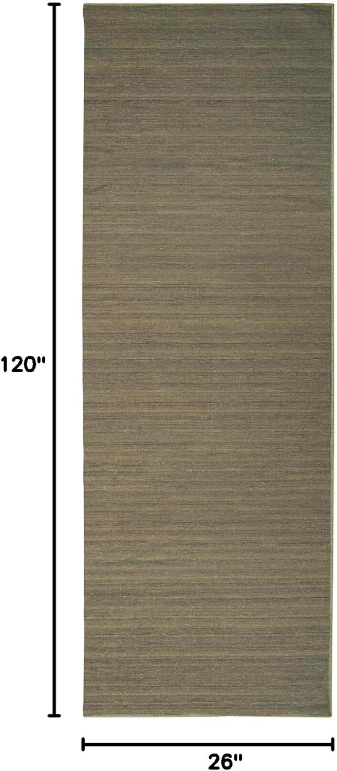 Washable Essentials Modern Green 2'2" x 10' Area Rug, Non Shedding