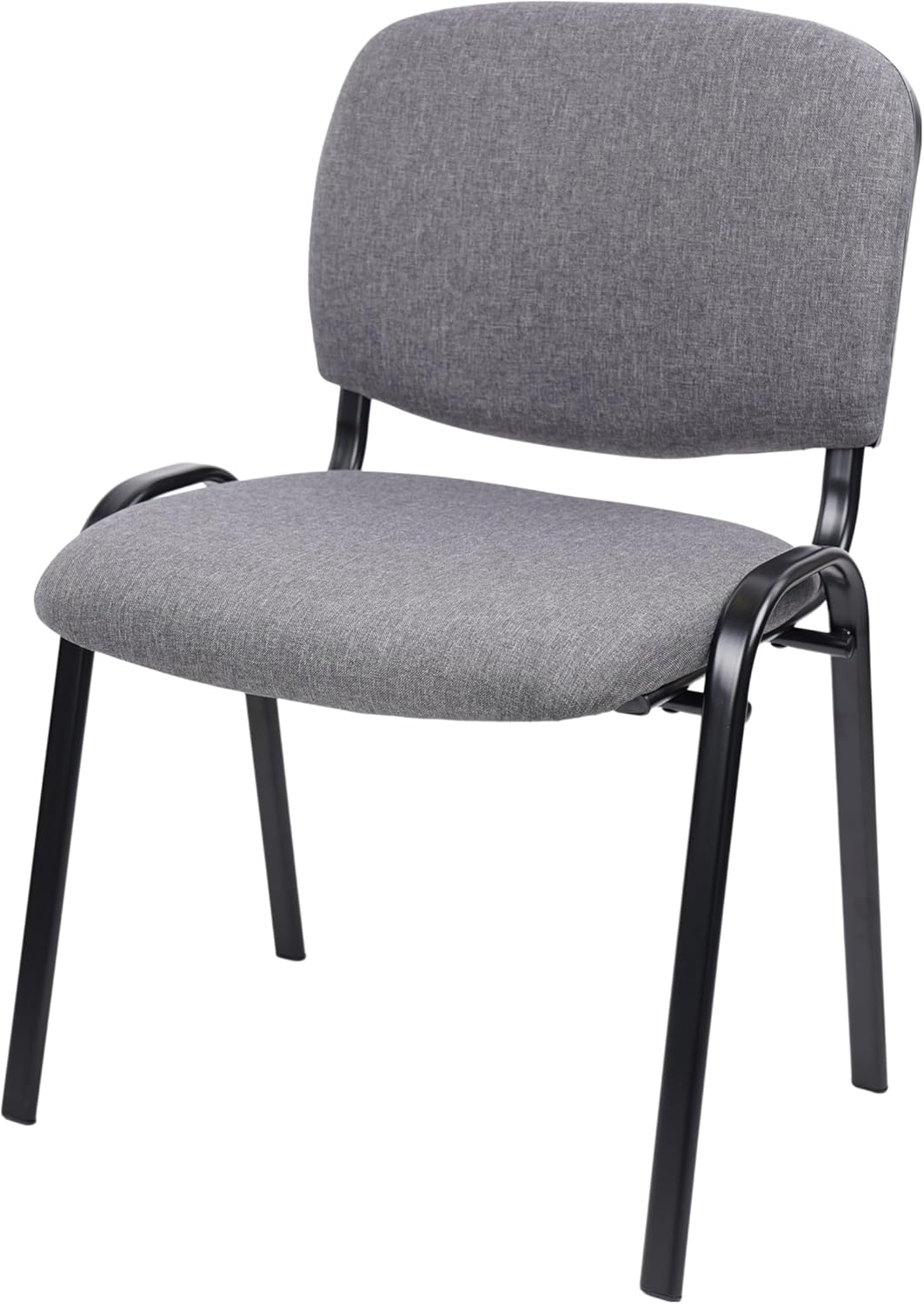 Waiting Room Stacking Chairs with Upholstered Fabric Seat and Back Support Stackable Guest Chairs Grey