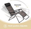 Zero Gravity Folding Recliner Chair, Adjustable Patio Lounge Chaise, Outdoor Wicker Rattan Furniture with Cup Holder and Pillow for Poolside, Yard, Beach (Gradient Brown)