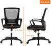 Ergonomic Office Mesh Computer Chair with Back Lumbar Support Arms, Black