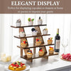 4 Tier Premium Acacia Solid Wood Cupcake Display Stand, Rustic Burnt Wooden Step Tiered Tabletop Dessert Rack, Party Table Decoration or Retail Riser