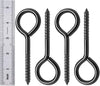 5 Inch Eye Hooks, Eye Bolts Screw 10 Pcs Heavy Duty Black Large Screw Eye Hooks for Hanging, Tie-Downs,