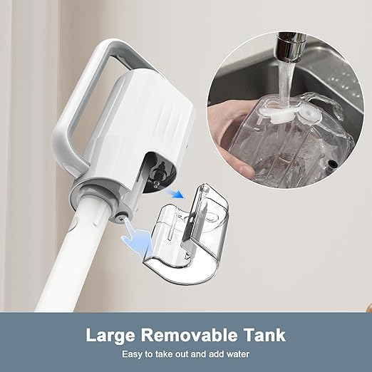 Steam Cleaner, 6 in1 Rotated Steam Mop Cleaner with 2 Modes, 2 Microfiber Pads, Detachable Steam Mops for Floor, Laminate Floor, Tiles Cleaning (White)
