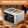 4 Slice Touch Screen Toaster, Stainless Steel Digital Timer, Dual Control Panel, Silver