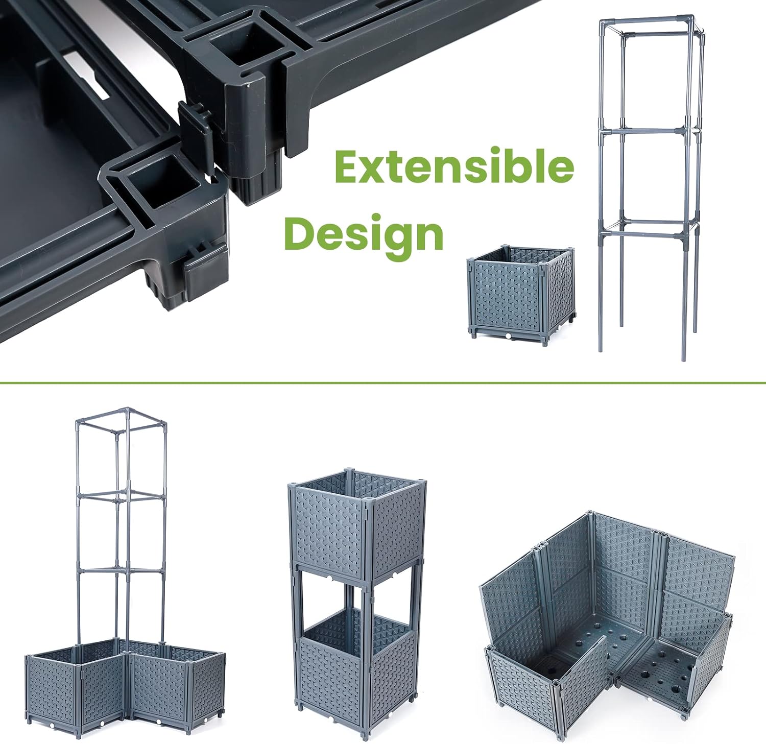 Raised Garden Bed Planter Boxes with Trellis