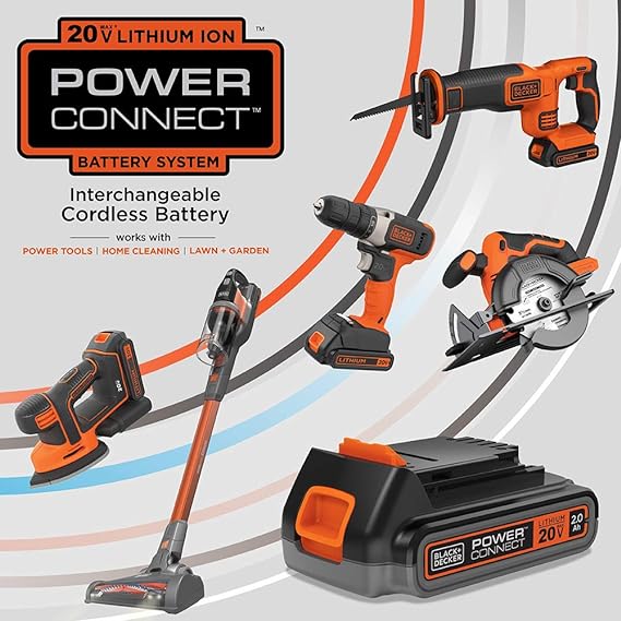 20V MAX Cordless Drill Driver with Battery and Charger, LED Work Light