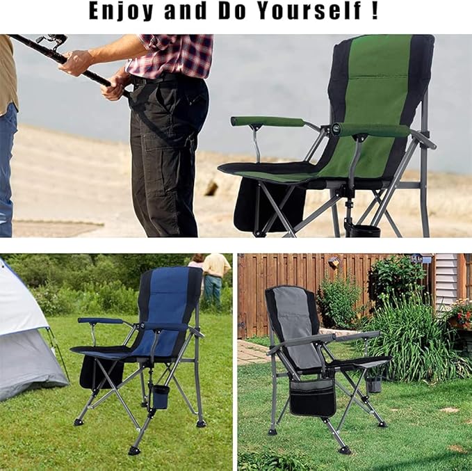 Portable Folding Chair Heavy Duty Thicken 600D Oxford Outdoor Camping Chair with Carrying Bag