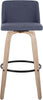 Toriano Fixed-Height Bar Stool, Bar Chairs, Swivel Bar Stools, Set of 2 (Blue Fabric) - 2 BOXES