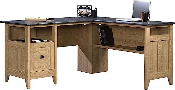 August Hill L-Shaped Desk, Oak
