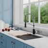 Bolden Commercial Kitchen Faucet with Dual Function Pull-Down Sprayhead in All-Brite Finish, Spot Free Stainless Steel/Matte Black