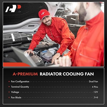 Engine Radiator Cooling Fan Assembly Compatible with Select Jeep Models - KL Series Cherokee