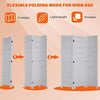 3 Panels Room Divider Rustic Wood Privacy Screens Folding Portable Partition Screen Freestanding Wall Home Furniture for Bedroom White