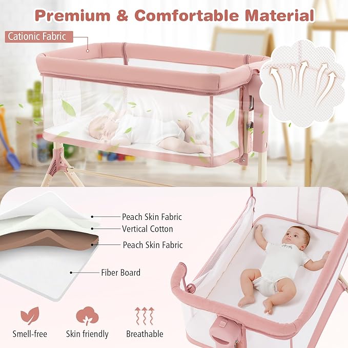 Bassinet Bedside Sleeper, Pink