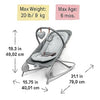 2-in-1 Bouncer & Rocker Duo (Heather Gray) Convenient and Portable Rocker and Bouncer for Babies Includes Soft Toys and Soothing Vibrations