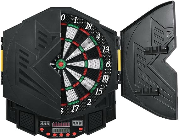 Professional Electronic Dart Board Cabinet Set Dartboard Game Room LED Display w/ 12 Darts