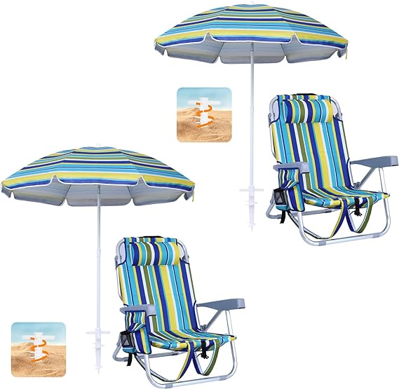 Backpack Beach Chair Beach Chairs, SET OF 2