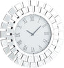Silver Glass Mirrored Starburst Wall Clock