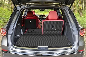 Cargo Mat & Backrest Mat Fit for Acura MDX: All Weather Protection PU Leather Cargo Liner Back Seat Cover Protector MDX Accessories