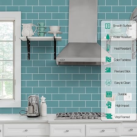 10 Sheets Peel and Stick Backsplash Tile with Framed Stick on Wall Tiles