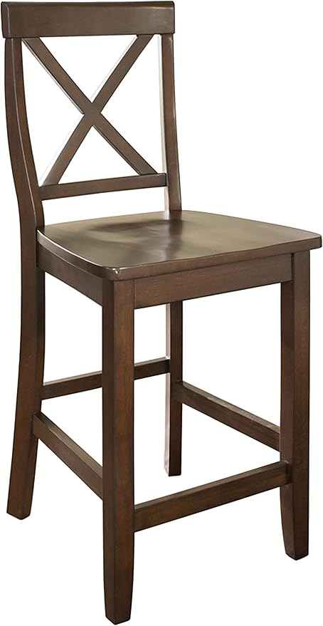 X-Back Bar Stool (Set of 2), Vintage Mahogany