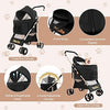 3-in-1 Pet Stroller, Portable Folding Dog Cat Stroller with Removable Car Seat Carrier, Adjustable Canopy, Zippered Mesh Entry and Storage Basket, Dog Stroller for Small or Sized Dogs