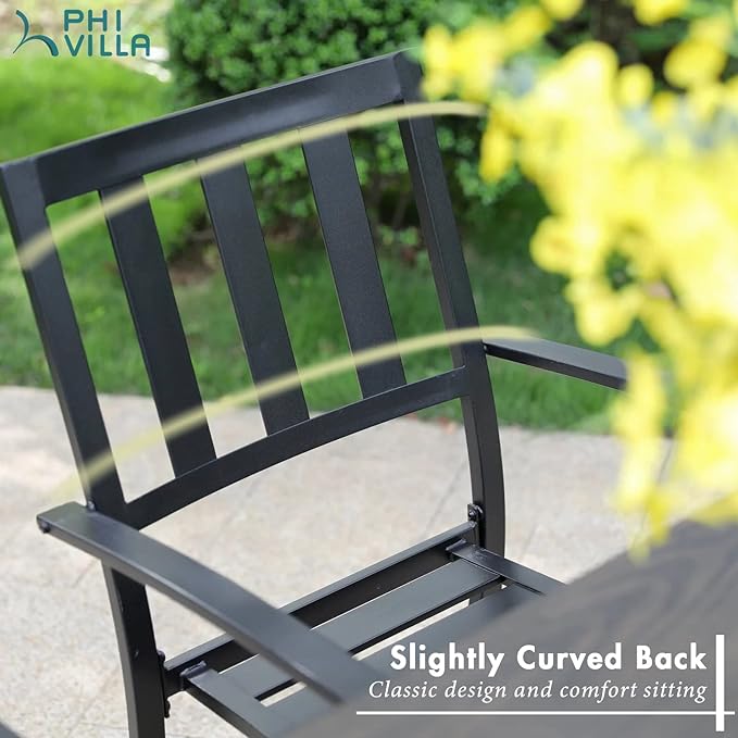 1 Pc Patio Metal Dining Chairs, Outdoor Wroght Iron Seating Dining Chairs, Stackable Bistro Chair