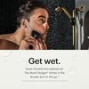Men's Beard Trimmer, 20 Length Adjustable Blade Wheel, Stainless Steel T-Blade for Precision Facial Hair Trimming, Cordless Waterproof Wet/Dry Clipper