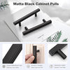 30 Pack Kitchen Cabinet Handles Matte Black, Stainless Steel Modern Pulls T Bar Door Pulls Dresser