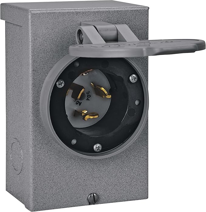 50-Amp NEMA 3R Power Inlet Box,Gray
