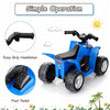 Kids Ride On ATV, 6V Electric Vehicle for Toddlers, 4 Wheeler Battery Powered Motorized Quad Toy Car for Boys Girls with LED Lights, Horn (Blue)