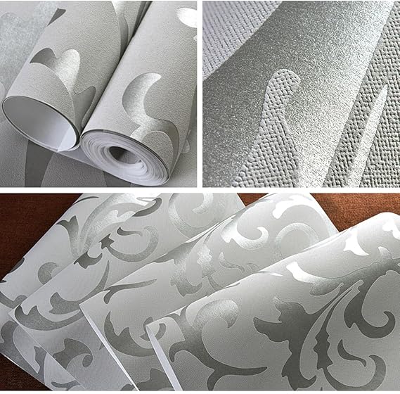 Modern Minimalist 3D European Style Palace Acanthe Leaves Flowers Non-Woven Wallpaper