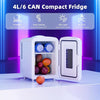 Mini Compact Refrigerator with Gaming Light, Portable Mini Fridge