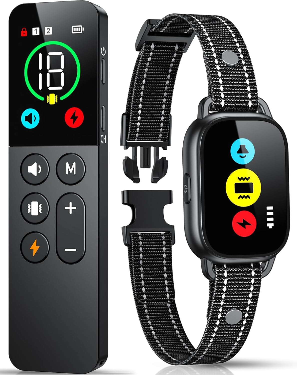 Dog Training Collar with Remote, Smart Dog Shock Collar with 3 Training Modes and Training Icons, Waterproof Electric Dog Shockers for Large and Medium Dog
