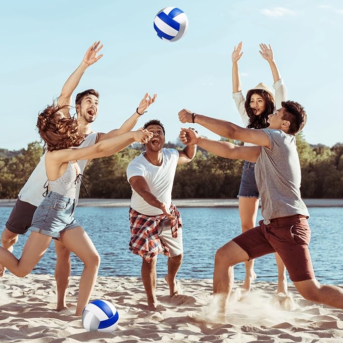 12 Pcs Official Volleyballs Bulk Soft Recreational Volleyballs with Pump Regulation