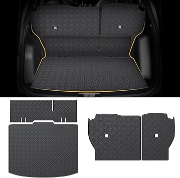 Cargo Mat & Backrest Mat Compatible Honda CRV CR-V - Leather Trunk Liner Back Seat Cover Protector