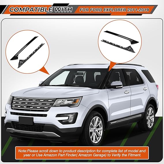 Windshield Trim Set A-Pillar Molding Compatible with 2011-2019 Ford Explorer Left & Right Outer & Inner