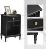 Black Night Stand Bedside Table End Table with Drawer and Storage Shelf, Wood Nightstand for Bedroom Office Living Room Sofa, Easy Assembly
