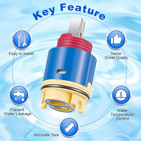 1 Pack Pressure Balancing Cartridge Replacement, Faucet Cartridge Replacement Compatible with Zurn Temp-Gard III Faucets and Shower Valves