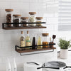 Floating Shelves Wall Mounted Storage Shelves for Kitchen, Bathroom,Set of 2 Brown
