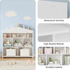 Kids Bookshelf 9-Cubby Toy Storage Organizer White Bookcase Toddlers Playhouse Cabinet Shelf for Boys Girls Wooden Storage Toy Shelf for Playroom, Nursery, Kids Room