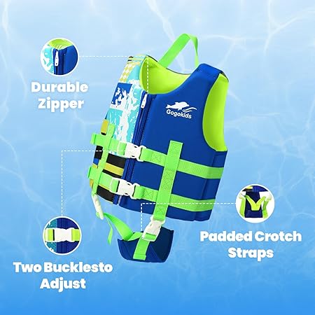 Toddler Swim Vest, Kids Float Jacket  Girls and Boys, Swimming Floaties with Duel Adjustable Safety Strap