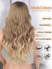 Blonde Wigs for Women, Long Ombre Blonde Wavy Wig with Dark Roots, Lace Front Womens Charming Wigs Natural Looking Blond Synthetic Heat Resistant Fiber Wig for Daily Party Use