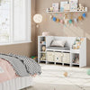 Kids Bookshelf with Reading Nook, Seat Cushion, Adjustable Shelf, Storage Bench, Book Rack