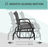 2-Person Outdoor Wicker Glider Bench, Patio Garden PE Rattan Swing Loveseat Chair with Extra Wide Seat and Curved Backrest, Dark Grey