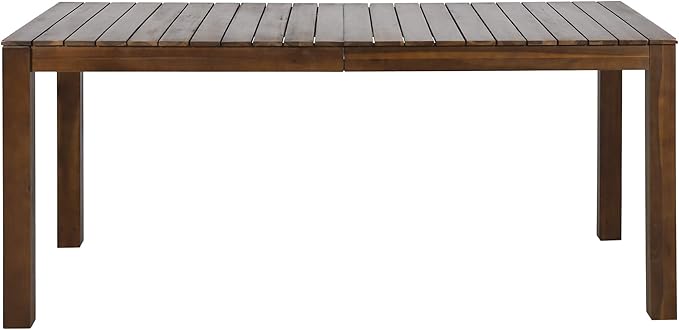 Gladys Outdoor Rustic Acacia Wood Dining Table, Dark Brown