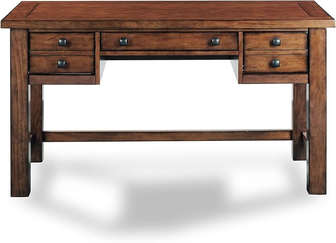 Tahoe Brown Rectangular Maple 3 - Drawer Writing Desk with Keyboard Tray