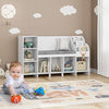 Kids Bookshelf with Reading Nook, Seat Cushion, Adjustable Shelf, Storage Bench, Book Rack