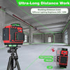16 Lines 120ft Laser Level, 4x360° Self Leveling, 4D Green Cross Line Phone and Remote Control for Construction and Picture Hanging, 2 Rechargeable Battery, Remote Controller, Stand Included