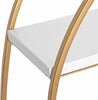 Sequoia Modern Round Wall Shelf, White and Gold, Contemporary Glam 2-Tier Floating Shelf Decor